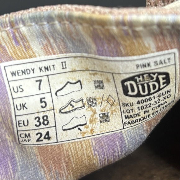 Hey Dude‎ WENDY Knit II Pink Salt Rose Slip On Shoes Loafer Women Size 7 - Picture 8 of 8